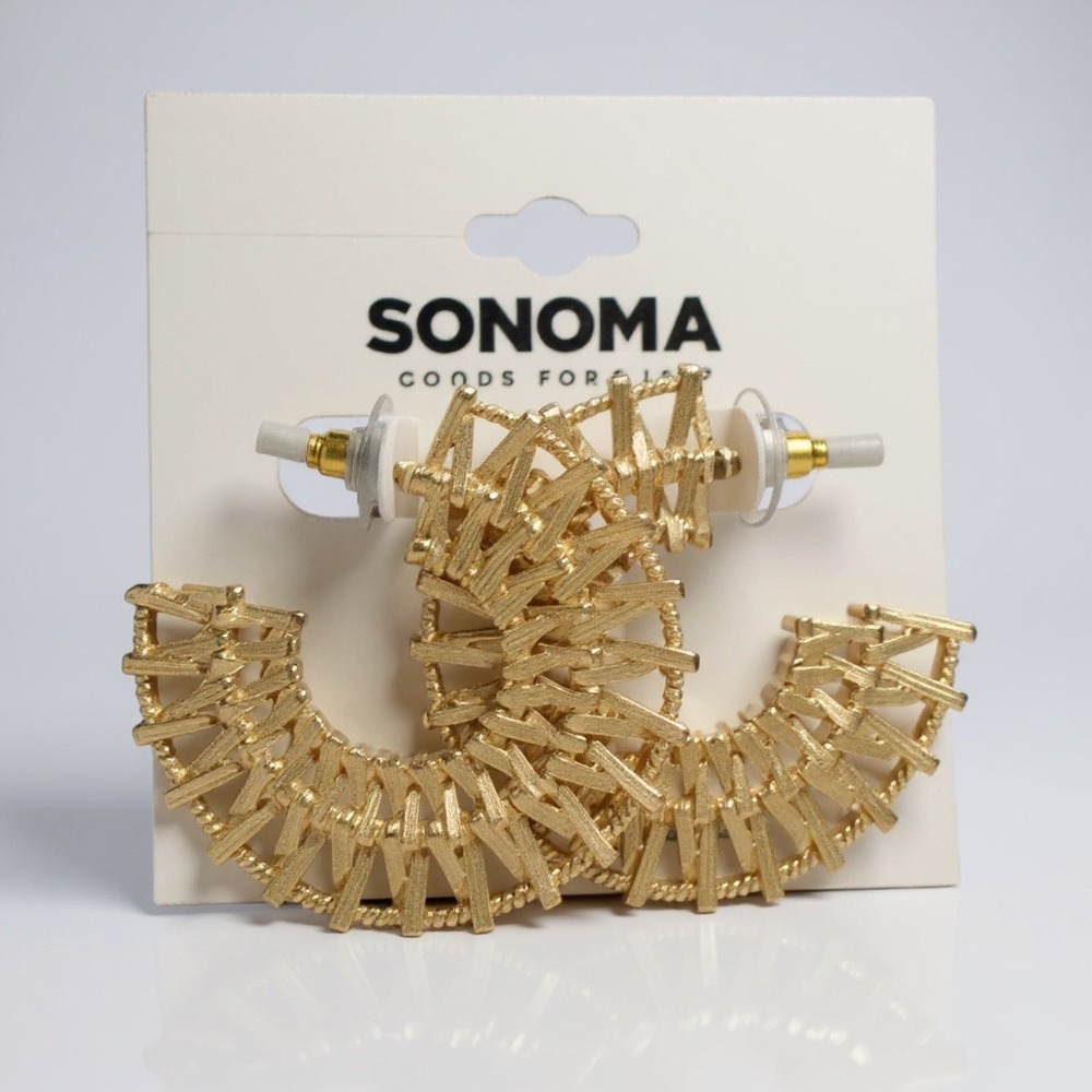 Sonoma Goods For‎ Life Gold Tone Semi Hoop Earrings Fashion Jewelry NWT